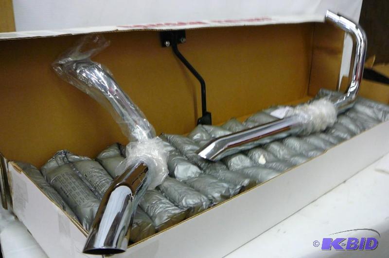 lot 8 image: Samson chrome exhaust motorcycle pipes made i...