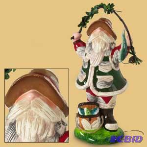 Rustic Wood Fishing Santa