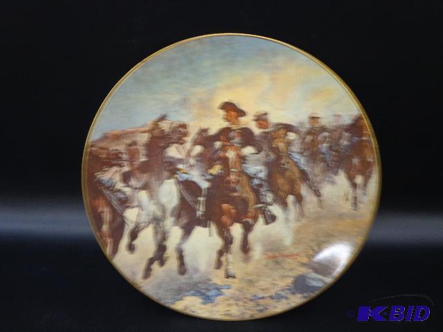 Frederic Remington 1890 Cowboy Plate   Dismou...