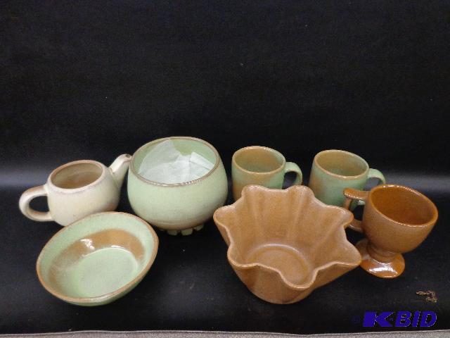 Frankoma Set   Brown Wave Bowl -3 12&quot x...