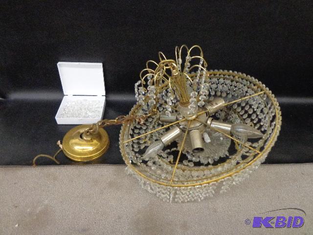 Chandelier   6 Bulb Unit  Multi Crystal Piece...