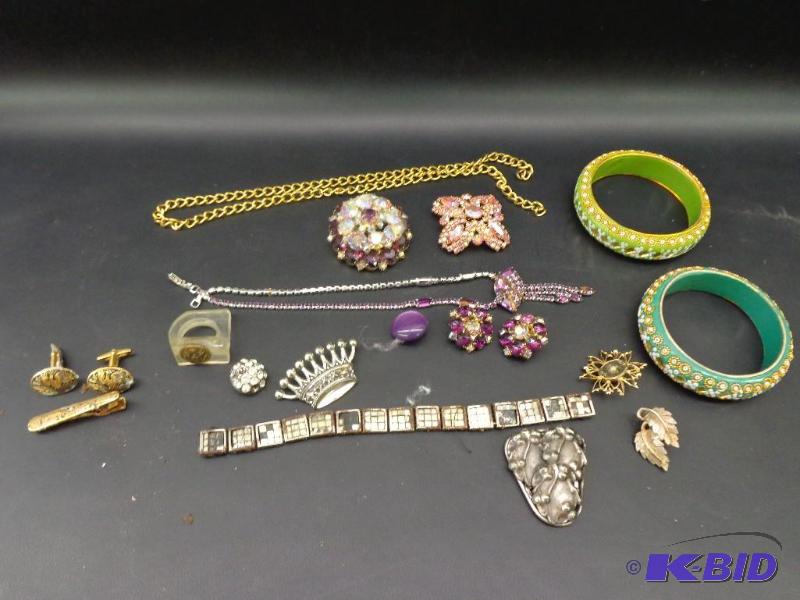 Costume Jewelry   2 Bangle Bracelets  Cufflin...