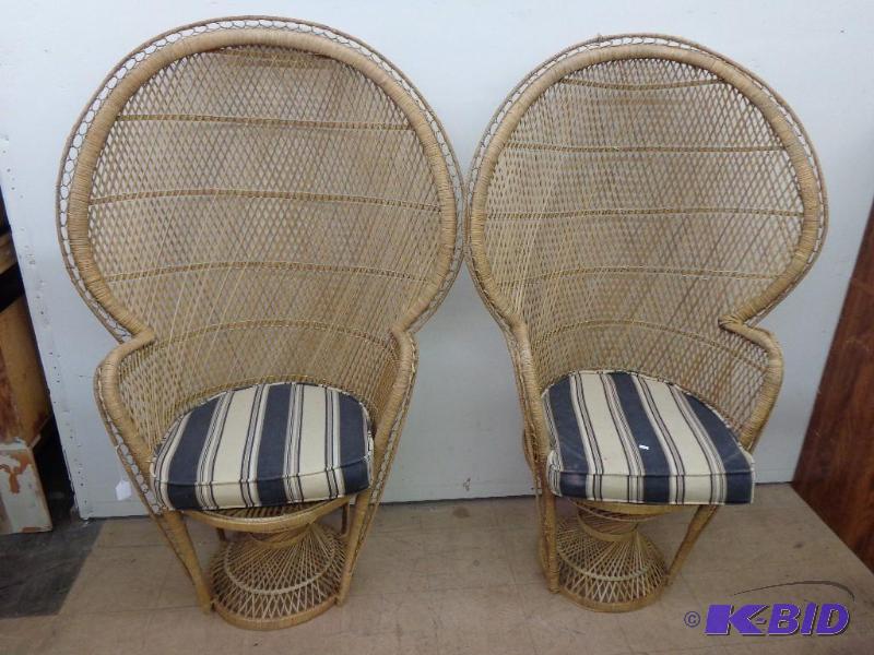 Wicker Chairs   Set of 2  Fan Back  33 12&qu...