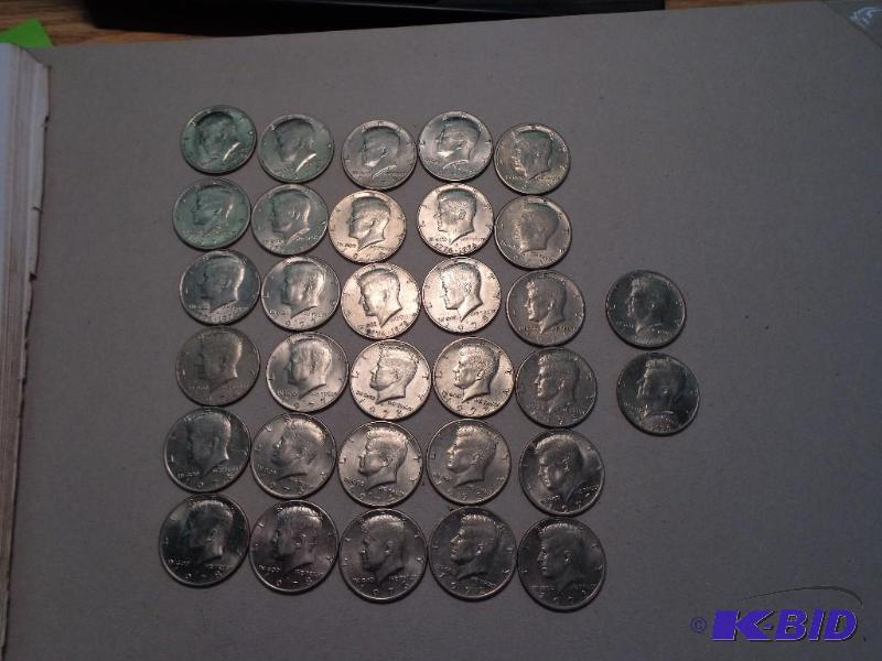 32 Kennedy Half Dollars   5 - 1971  5 - 1972 ...