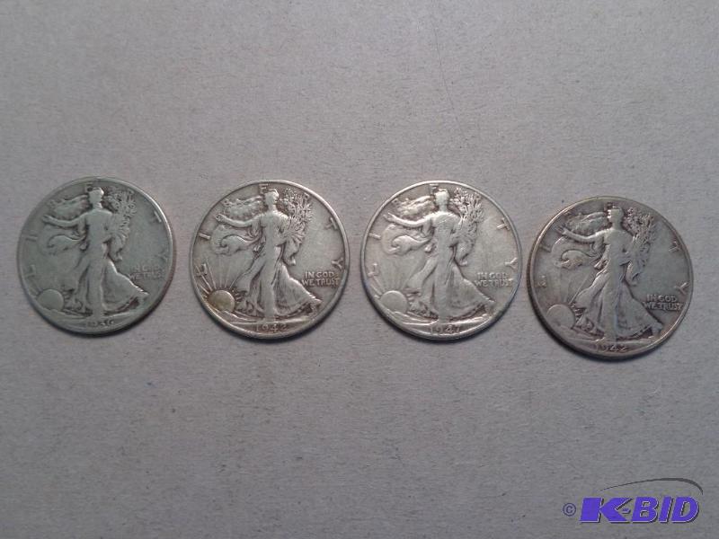 4 Walking Liberty Half Dollars   1 - 1936 &qu...