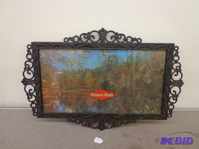 Grain Belt Sign   Plastic Frame  Good Conditi...