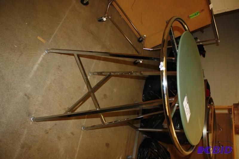 Boutique Raw Steel Round Clothing Rack wGlass