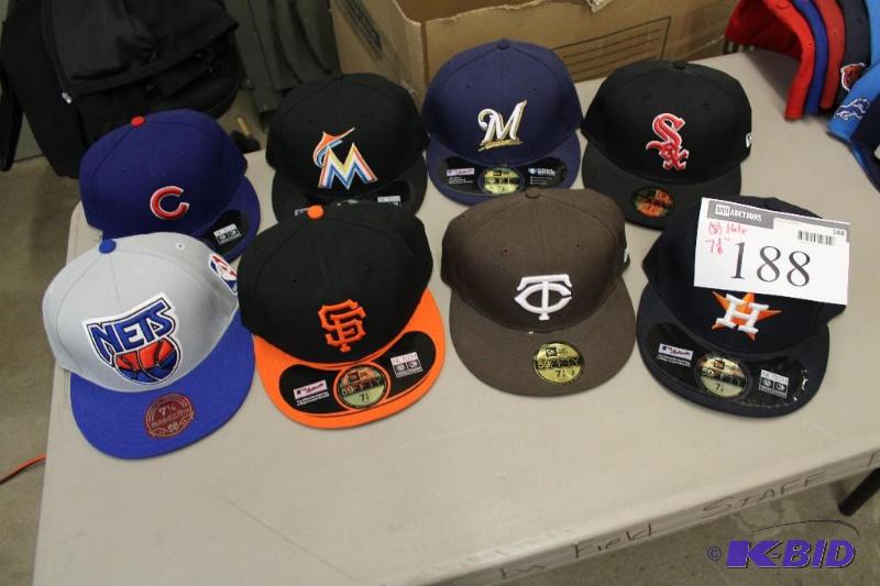Officially Licensed Fitted Hats wMiscellaneous Sizes & Sports Team Logos