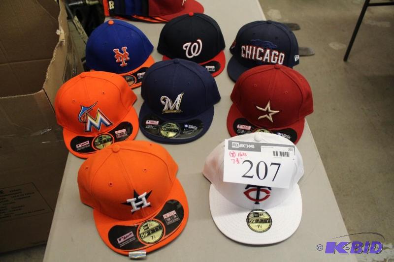 Officially Licensed Fitted Hats wMiscellaneous Sizes & Sports Team Logos