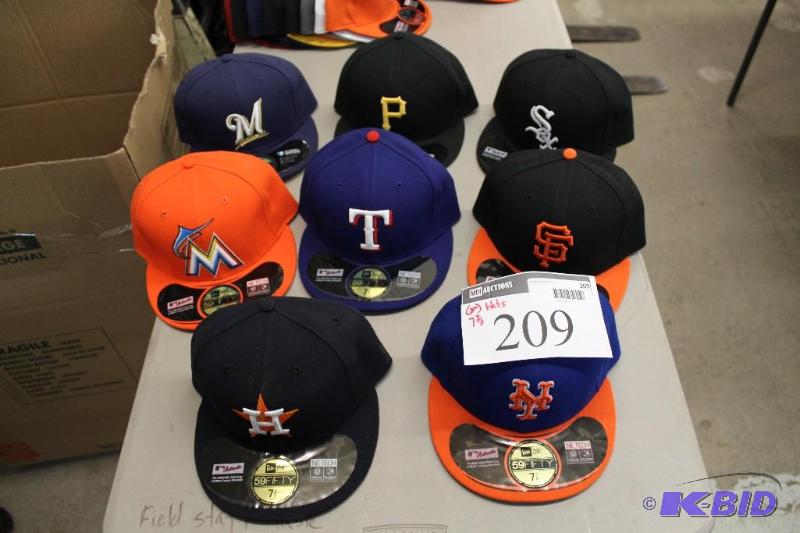 Officially Licensed Fitted Hats wMiscellaneous Sizes & Sports Team Logos