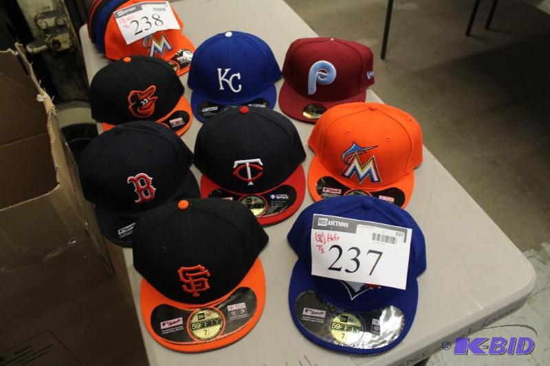 Officially Licensed Fitted Hats wMiscellaneous Sizes & Sports Team Logos