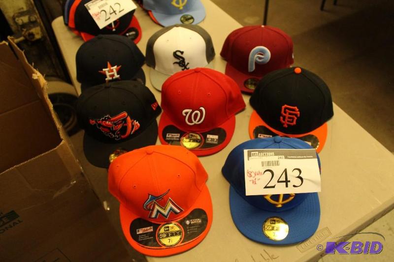 Officially Licensed Fitted Hats wMiscellaneous Sizes & Sports Team Logos