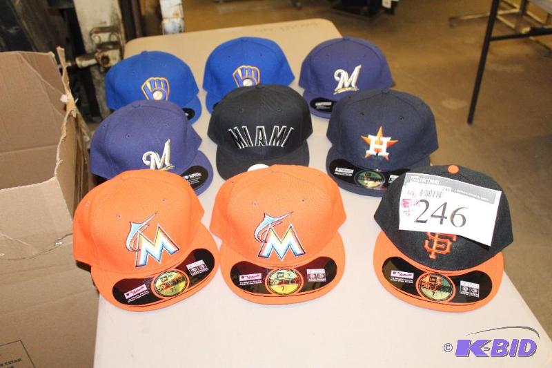 Officially Licensed Fitted Hats wMiscellaneous Sizes & Sports Team Logos