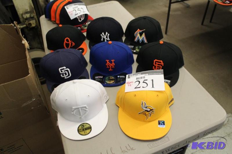 Officially Licensed Fitted Hats wMiscellaneous Sizes & Sports Team Logos