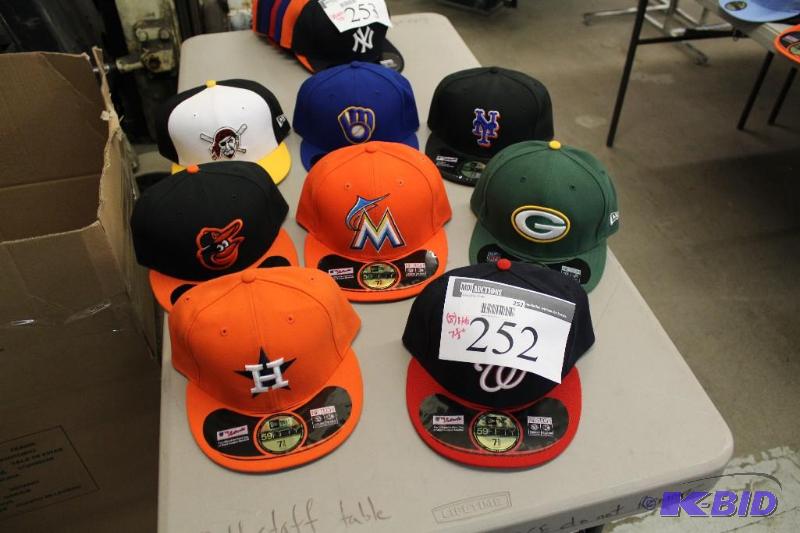 Officially Licensed Fitted Hats wMiscellaneous Sizes & Sports Team Logos