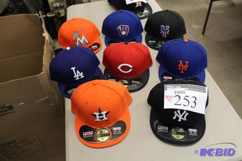 Officially Licensed Fitted Hats wMiscellaneous Sizes & Sports Team Logos
