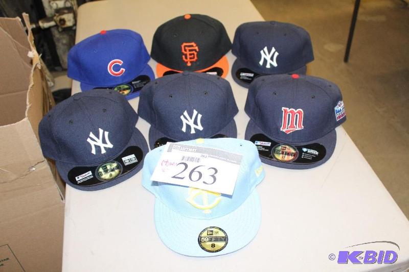 Officially Licensed Fitted Hats wMiscellaneous Sizes & Sports Team Logos