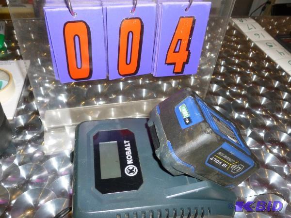 18 volt Kobalt lithium ion battery and charge...