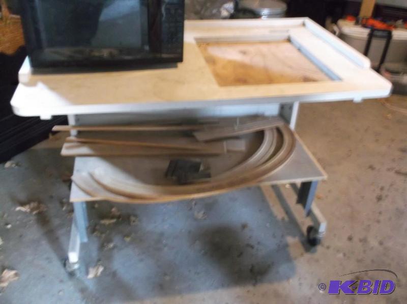 Shop table on casters measuring 48&quot L x ...