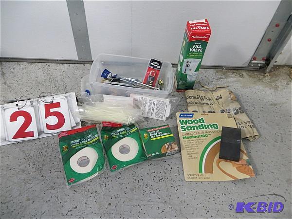 lot 25 image: Lot of Misc. Items. Toilet fill valve, sand p...