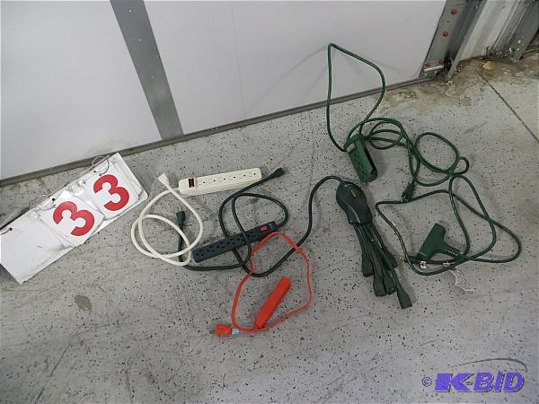 lot 33 image: Lot of multiple end extention cords...