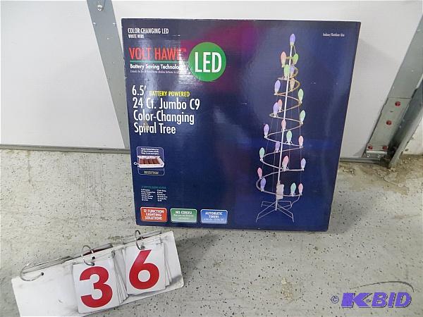 lot 36 image: 6.5 ft. Battery powered 24 light C9 Color cha...