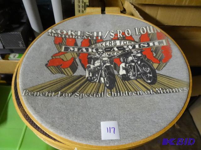 lot 117 image: Qty 8 Looms wHarley Davidson Cloth...