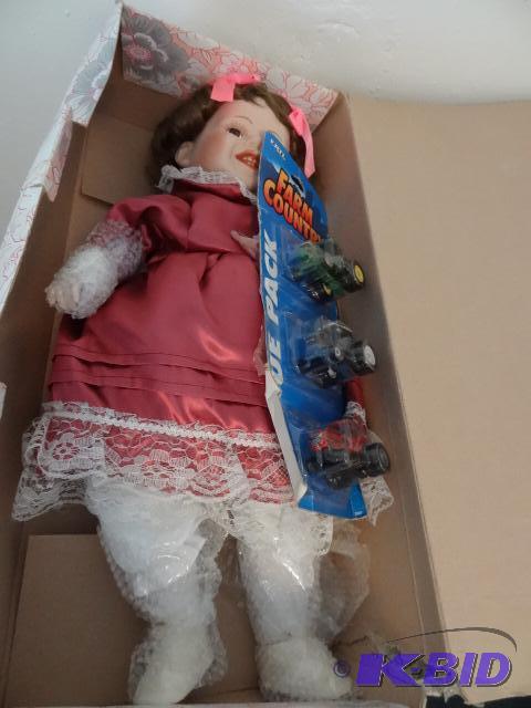 lot 27 image: Rose Collection Porcelain Doll. Ertl Farm Cou...