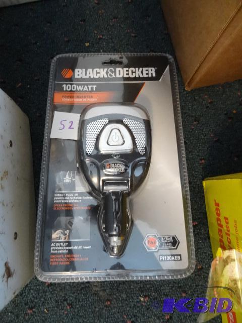 lot 52 image: Black and Decker 100 Watt Power Inverter. New...