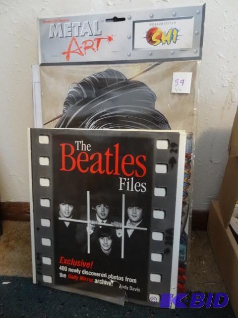 lot 59 image: The Beatles Files Book. Metal Art Wall Hangin...