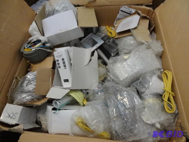 lot 7 image: Box of Misc Ceiling Fan Parts and Controls...