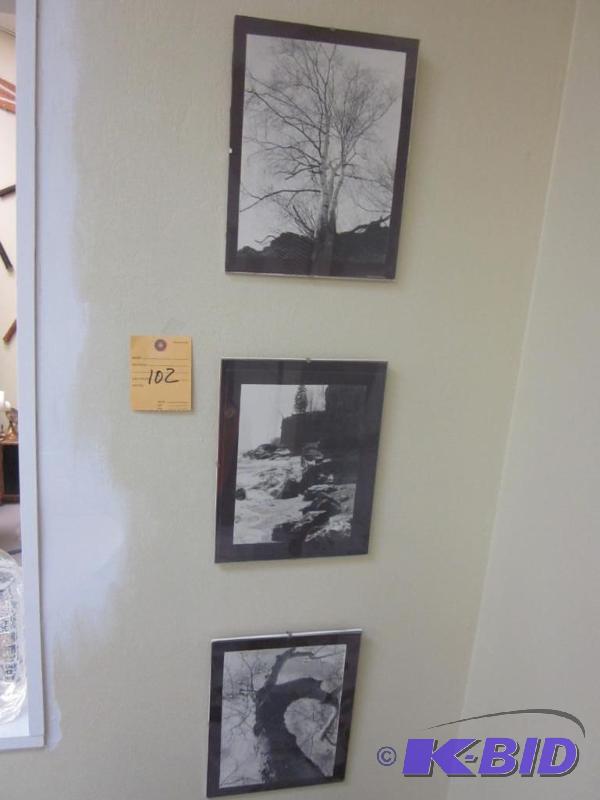 lot 102 image: Lot of (3) vintage framed black and white pho...