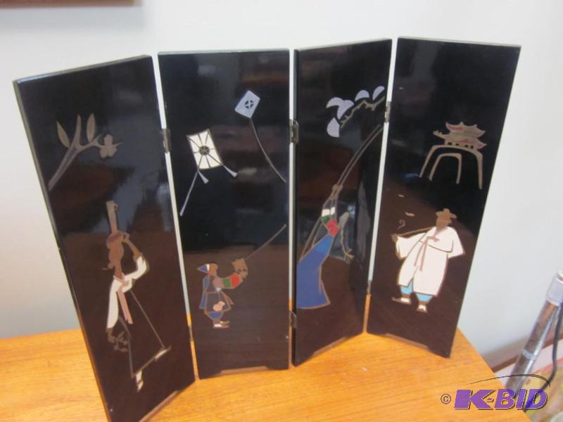 lot 130 image: 24 inch by 18 inch enamel over wood with moth...
