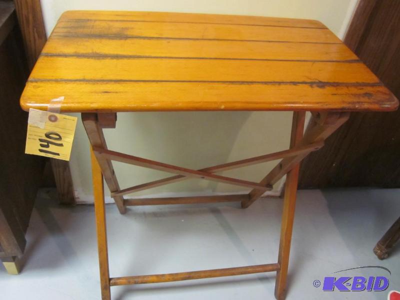 lot 140 image: Vintage fold up solid wood tongue and groove ...