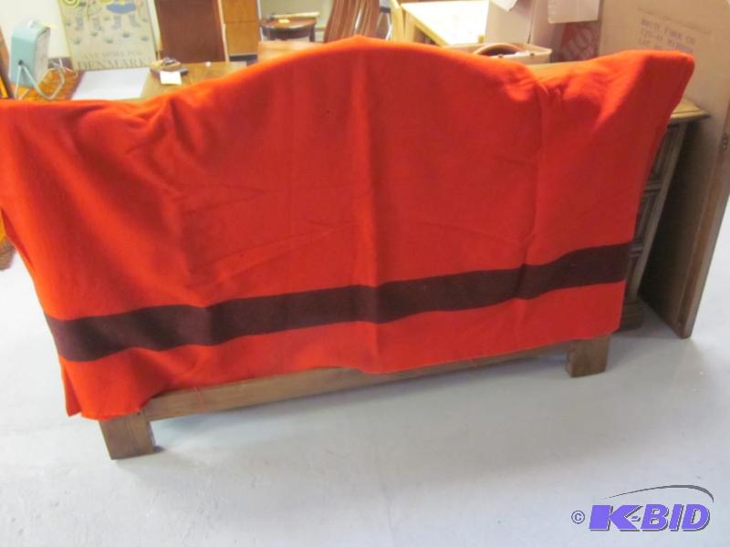 lot 149 image: Vintage 4 point red Hudson Bay wool blanket, ...