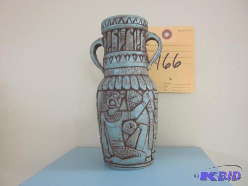 lot 166 image: 6 inch Egyptian pottery vase.      ...