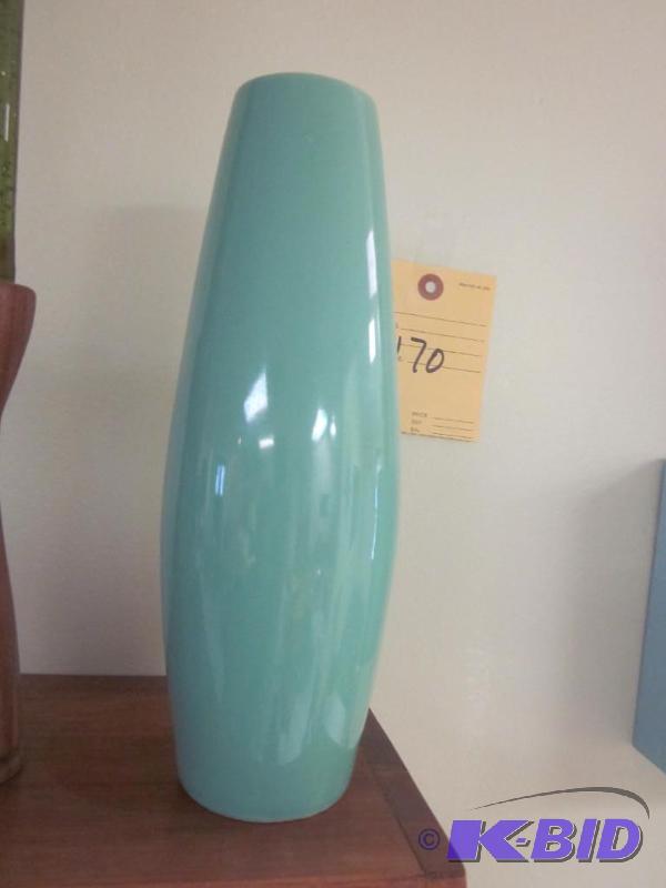 lot 170 image: Mint green 10 inch vase.  High quality, ...