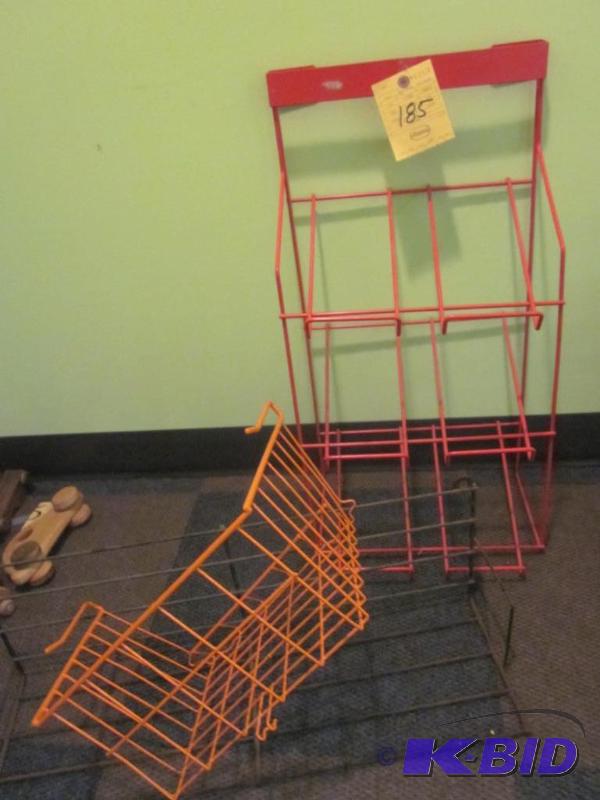 lot 185 image: Lot of (3) wire shelves, excellent to re-purp...