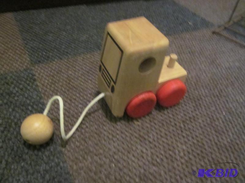 lot 196 image: Solid wood pull toy truck.      &nb...