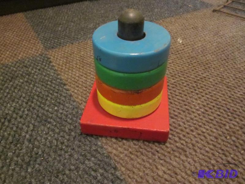 lot 199 image: Vintage childrens Play Skool wooden toy ring ...
