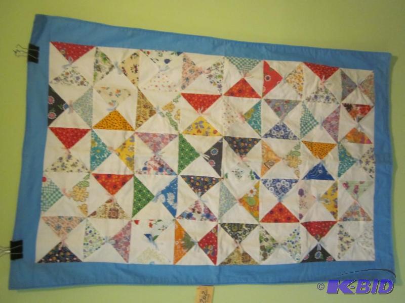 lot 202 image: 30 inch by 40 inch patch work quilt.    ...