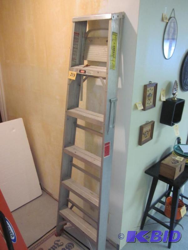 lot 213 image: 6 foot light household aluminum ladder.  &nbs...