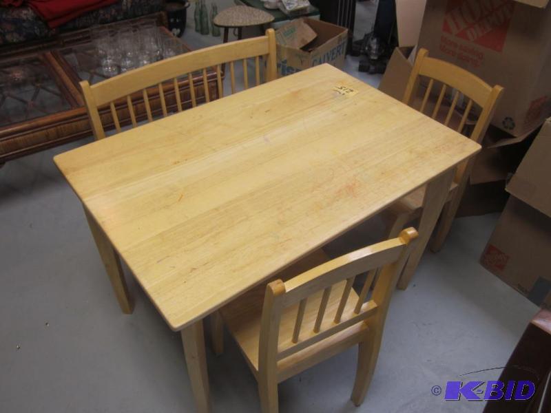 lot 215 image: KidKraft childrens wood craft table, bench a...