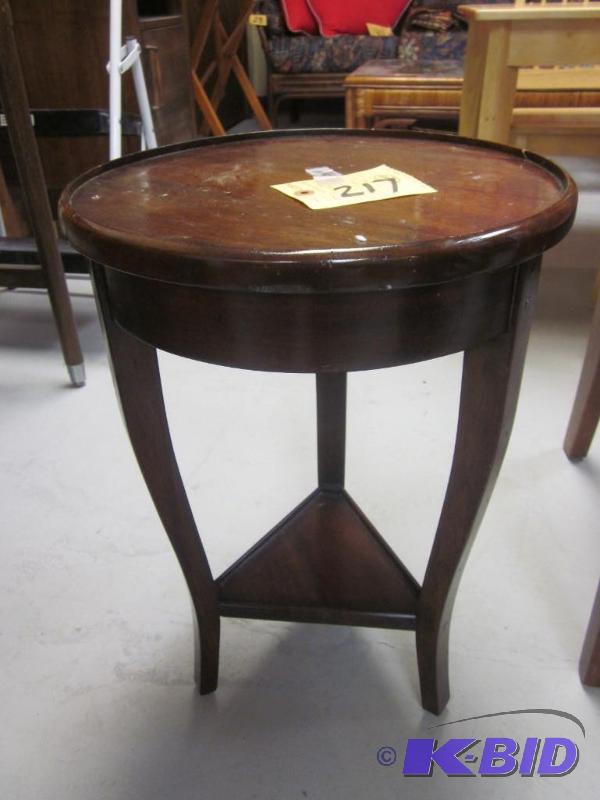 lot 217 image: Solid wood end table.      ...