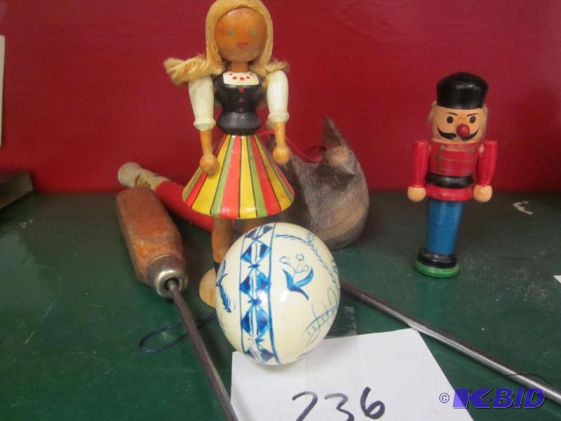 lot 236 image: Lot of vintage items including Norwegian wood...