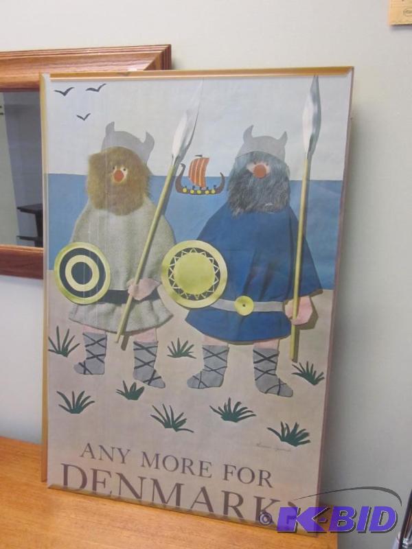 lot 27 image: Large 36 inch 1950s Tourism poster, Danmark....