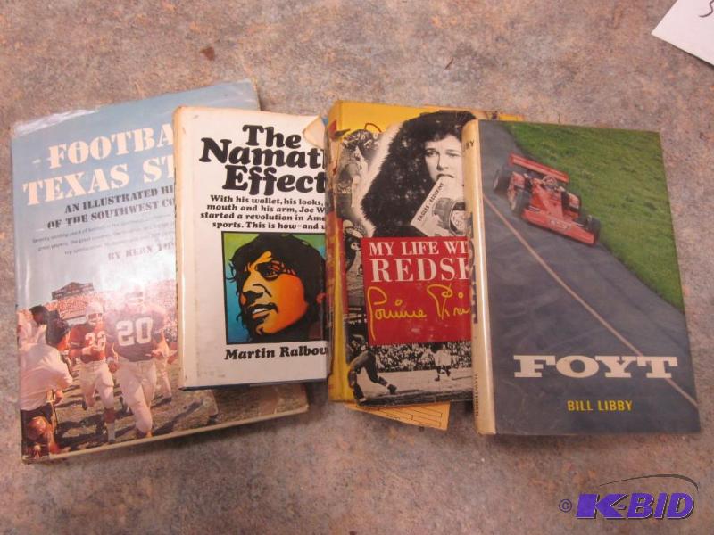 lot 292 image: Lot of (4) vintage sports books, one is signe...