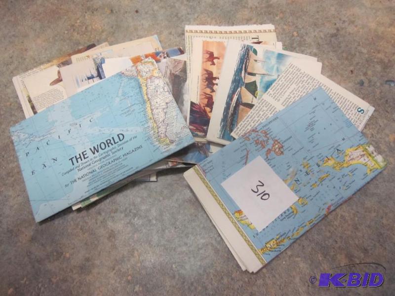 lot 310 image: Lot of vintage maps, could be framed.   ...