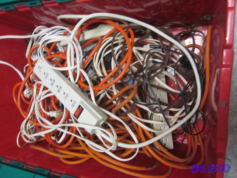 lot 332 image: Bin of electrical chords.        ...