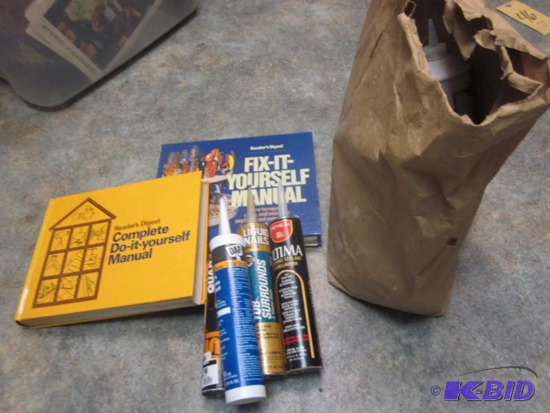 lot 357 image: Lot of Do It Yourself books and caulk.  ...